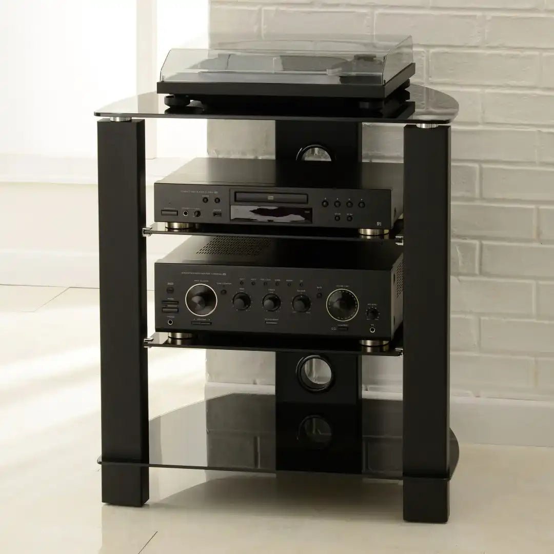 Vision HiFi Rack in Black - Price Crash Furniture