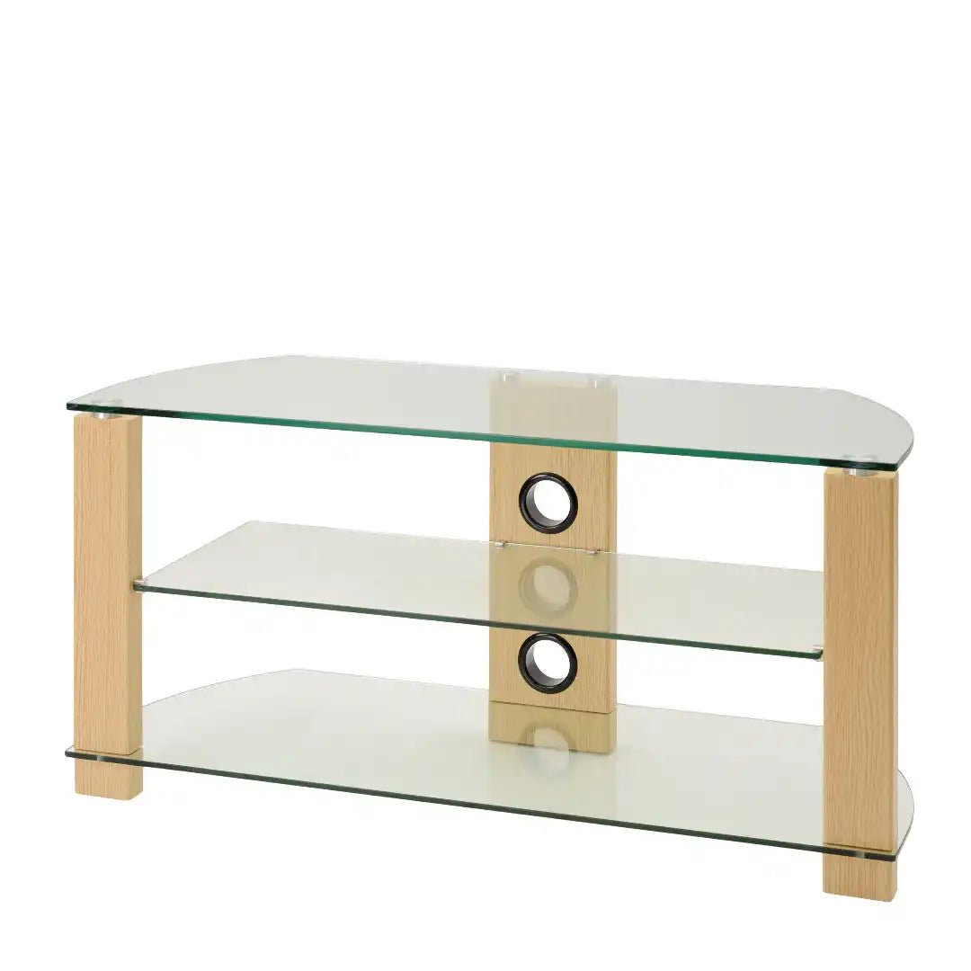 Vision TV Stand in Oak, 1050 mm, Clear - Price Crash Furniture
