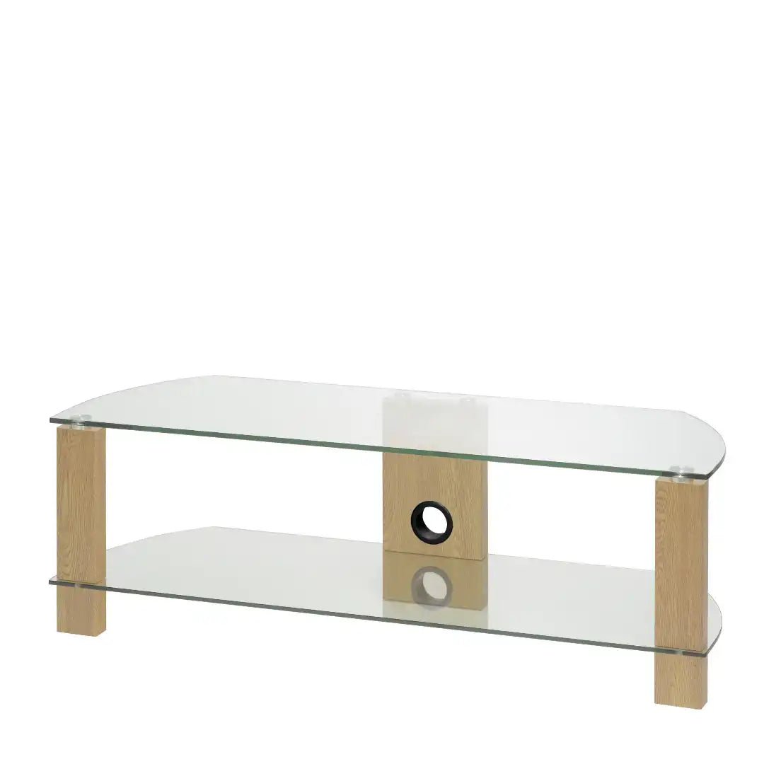 Vision TV Stand in Oak, 1200 mm, Clear - Price Crash Furniture