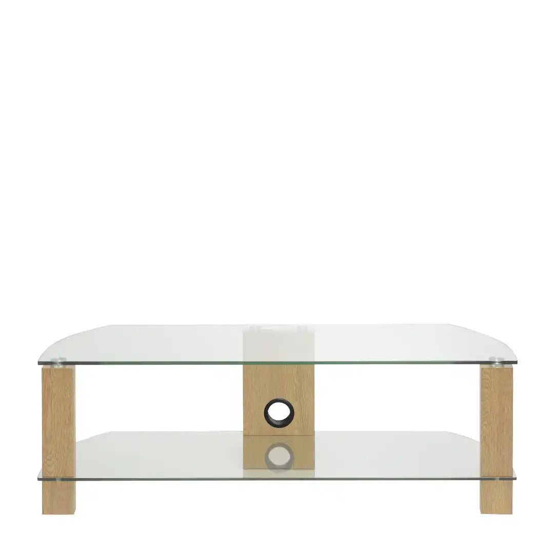 Vision TV Stand in Oak, 1200 mm, Clear - Price Crash Furniture