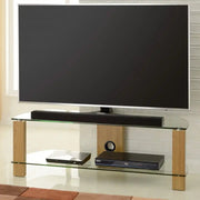 Vision TV Stand in Oak, 1200 mm, Clear - Price Crash Furniture