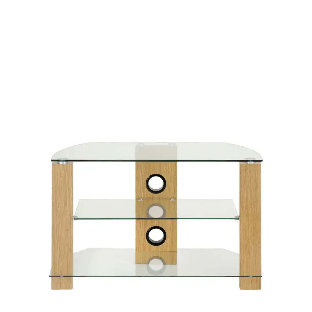Vision TV Stand in Oak, 600 mm, Clear - Price Crash Furniture