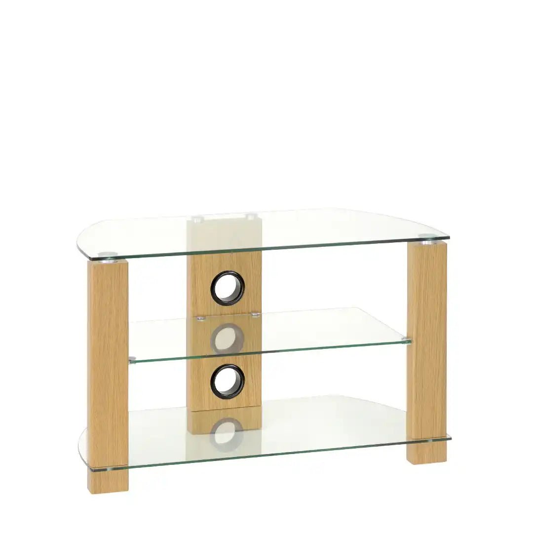Vision TV Stand in Oak, 600 mm, Clear - Price Crash Furniture