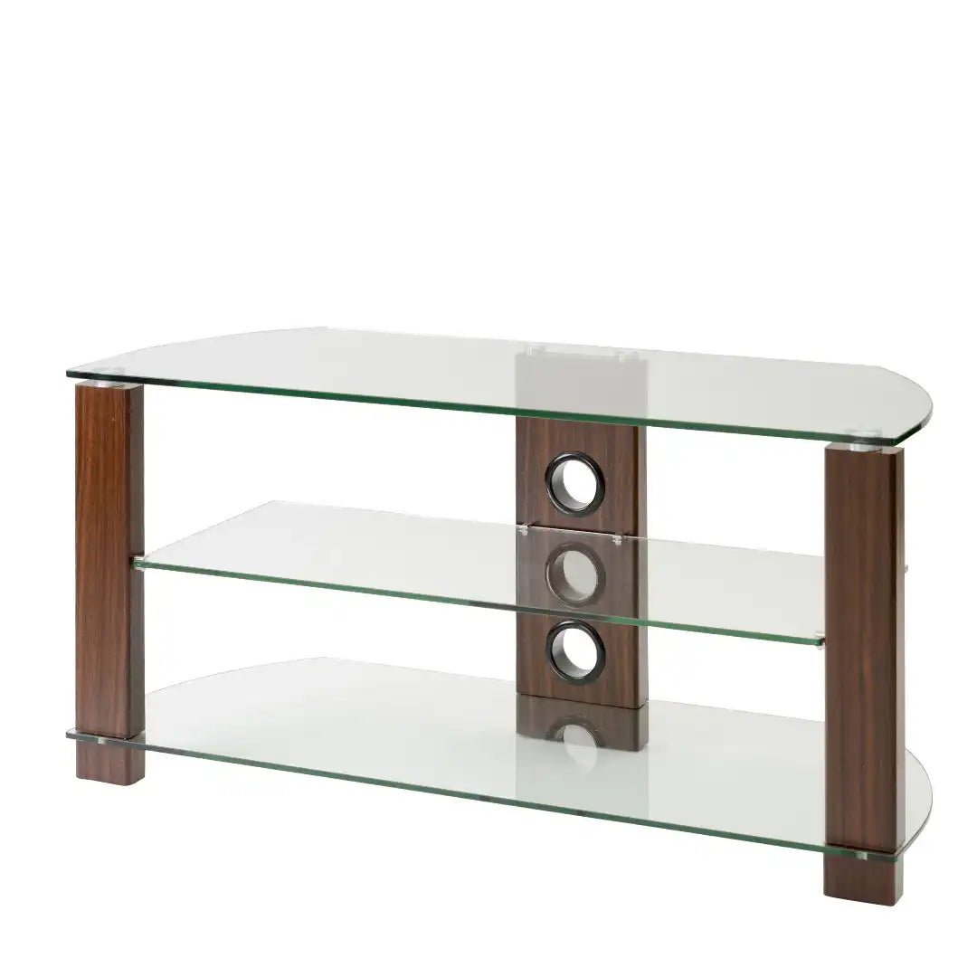 Vision TV Stand in Walnut, 1050 mm, Clear - Price Crash Furniture