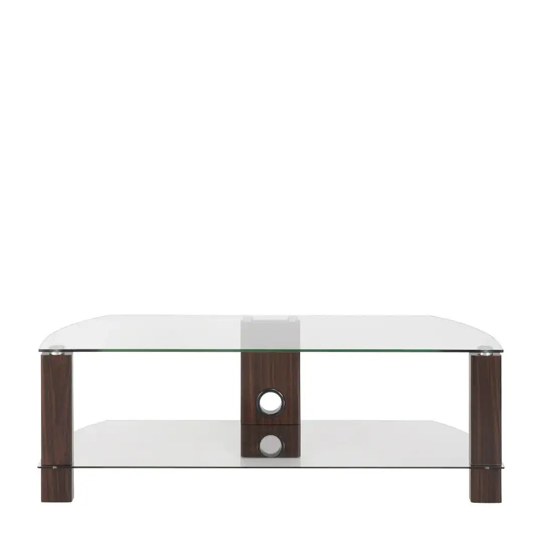 Vision TV Stand in Walnut, 1200 mm, Clear - Price Crash Furniture