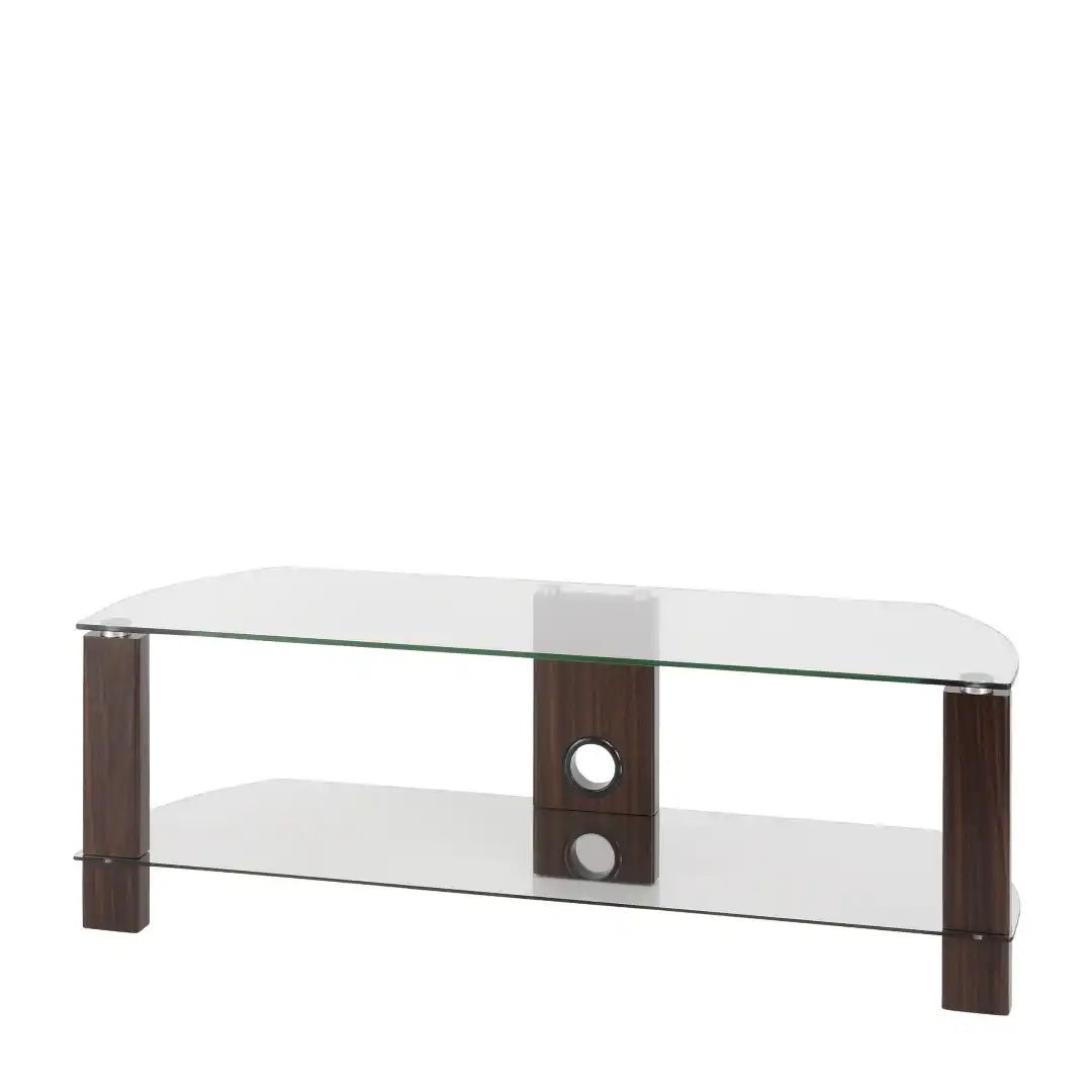 Vision TV Stand in Walnut, 1200 mm, Clear - Price Crash Furniture
