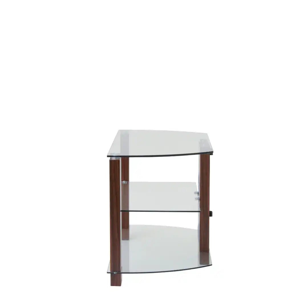 Vision TV Stand in Walnut, 800 mm, Clear - Price Crash Furniture
