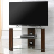 Vision TV Stand in Walnut, 800 mm, Clear - Price Crash Furniture