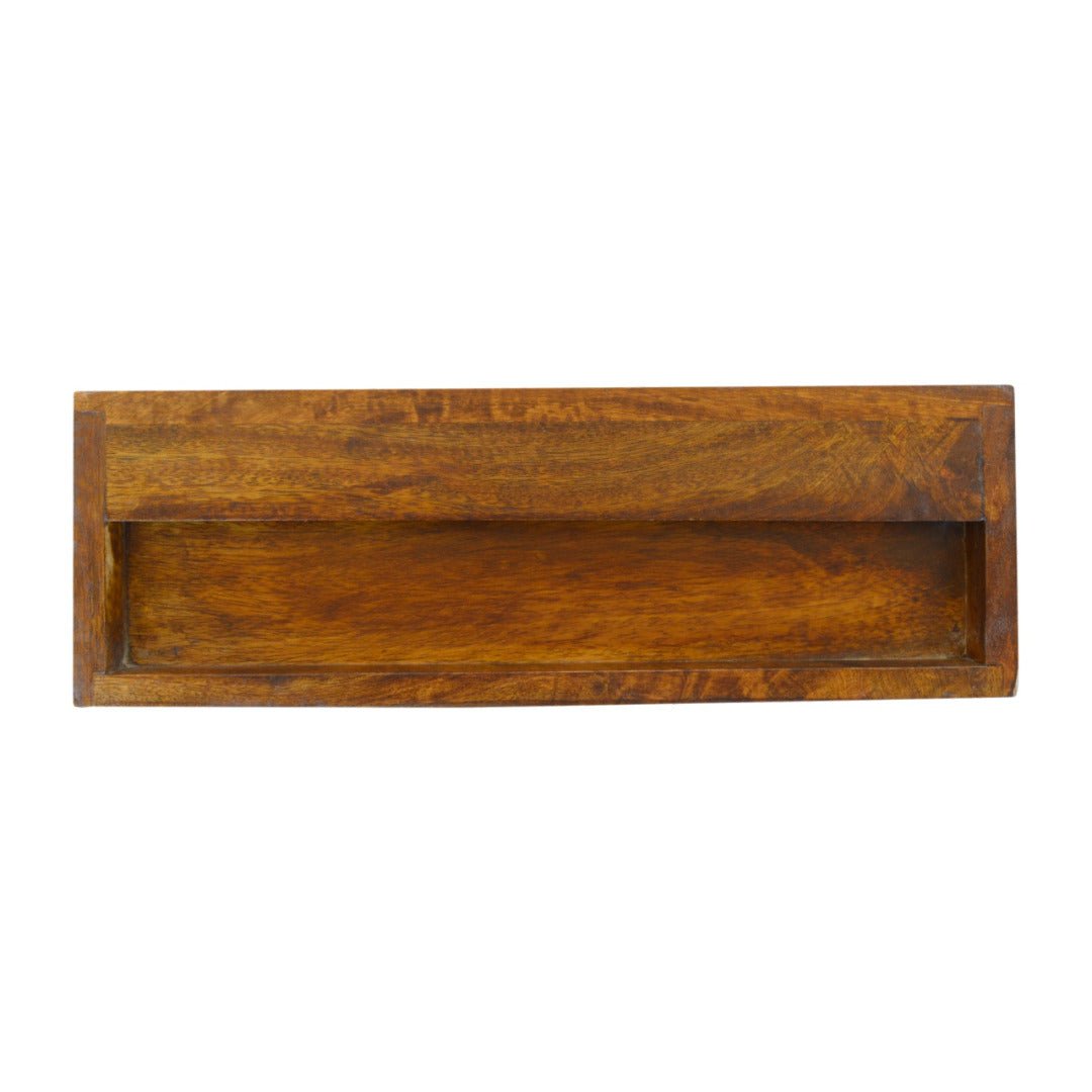 Wall Mounted Gold Art Pattern Chestnut Bedside - Price Crash Furniture