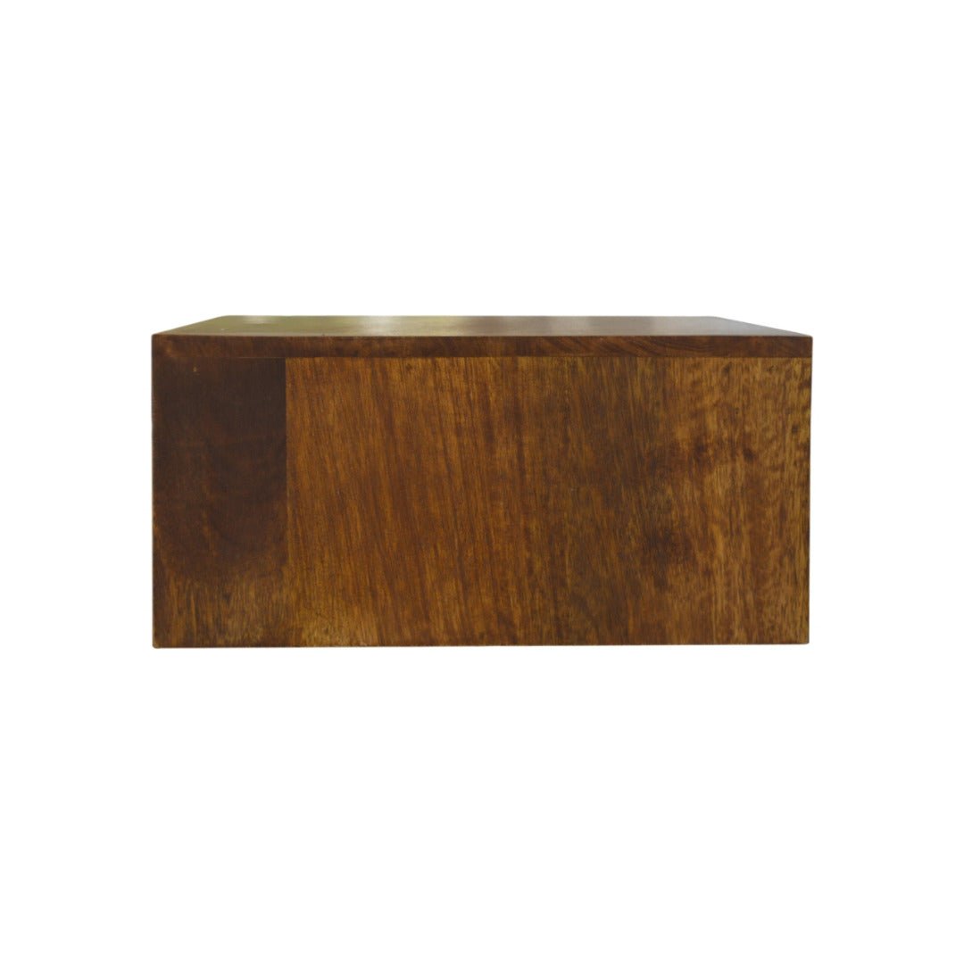 Wall Mounted Gold Art Pattern Chestnut Bedside - Price Crash Furniture
