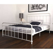 Wallace Double Bed in White Metal by Dorel - Price Crash Furniture