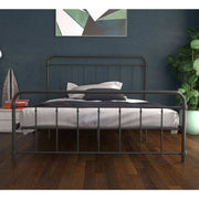 Wallace King Size Bed in Black Metal by Dorel - Price Crash Furniture