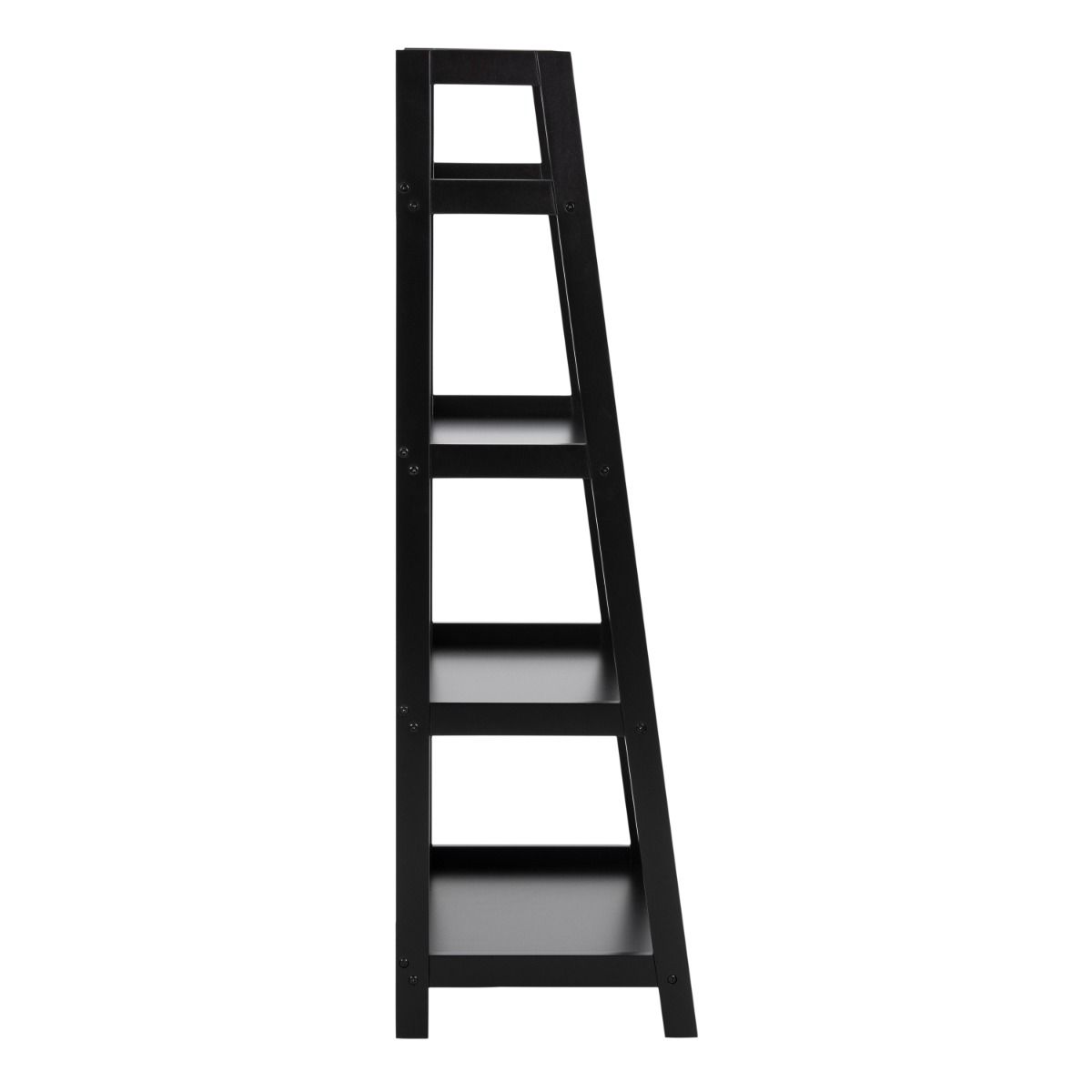 Wally Ladder Bookcase With 4 Shelves In Black - Price Crash Furniture