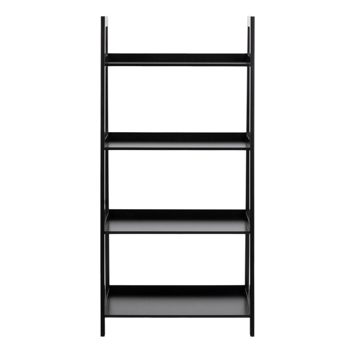 Wally Ladder Bookcase With 4 Shelves In Black - Price Crash Furniture