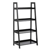 Wally Ladder Bookcase With 4 Shelves In Black - Price Crash Furniture