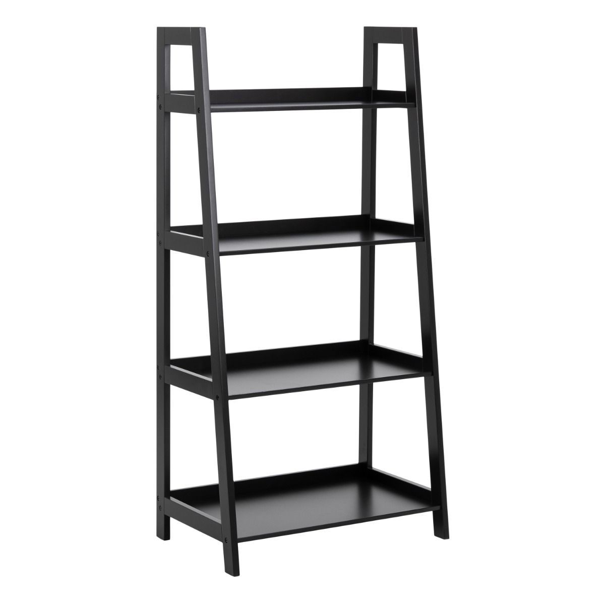 Wally Ladder Bookcase With 4 Shelves In Black - Price Crash Furniture