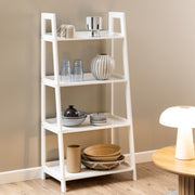 Wally Ladder Bookcase With 4 Shelves In White - Price Crash Furniture
