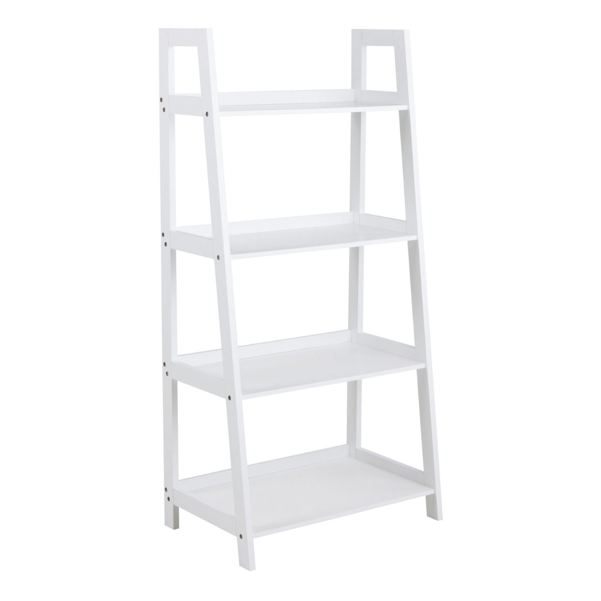 Wally Ladder Bookcase With 4 Shelves In White - Price Crash Furniture