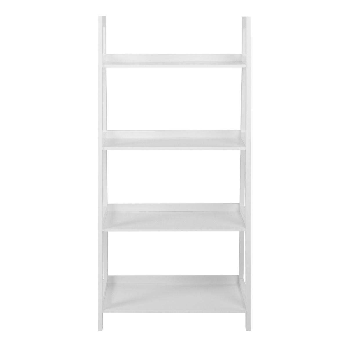 Wally Ladder Bookcase With 4 Shelves In White - Price Crash Furniture