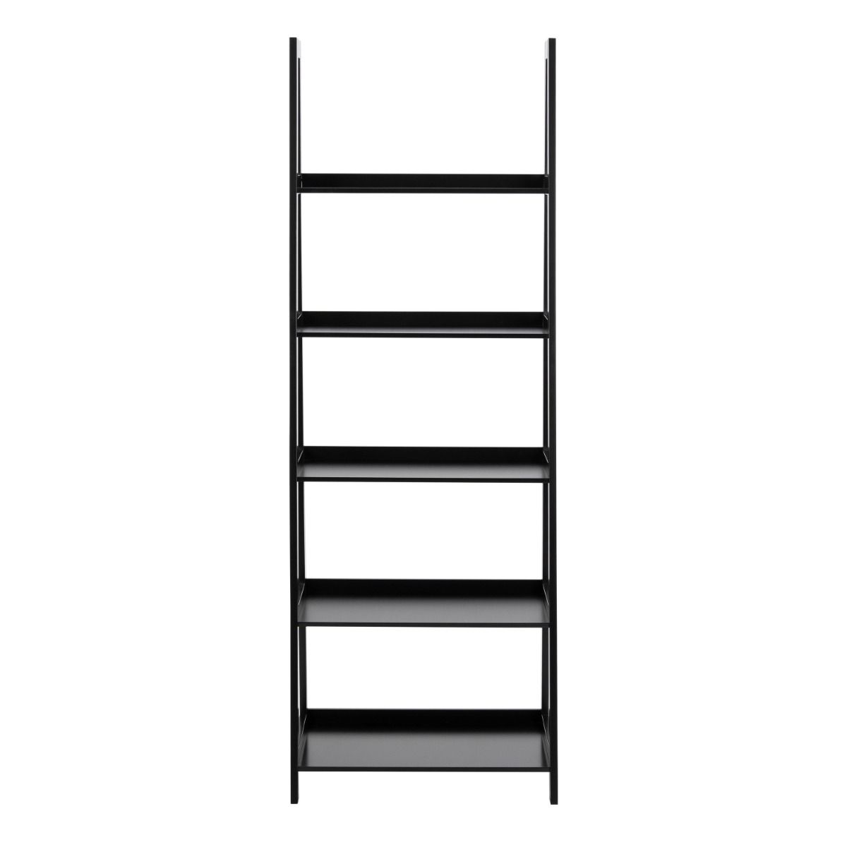 Wally Ladder Bookcase With 5 Shelves In Black - Price Crash Furniture