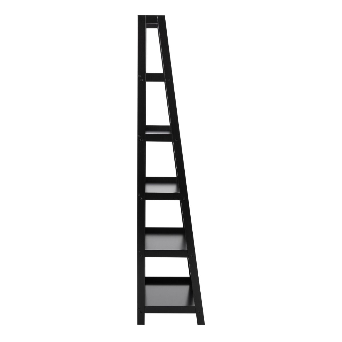 Wally Ladder Bookcase With 5 Shelves In Black - Price Crash Furniture