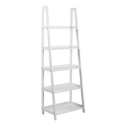 Wally Ladder Bookcase With 5 shelves In White - Price Crash Furniture