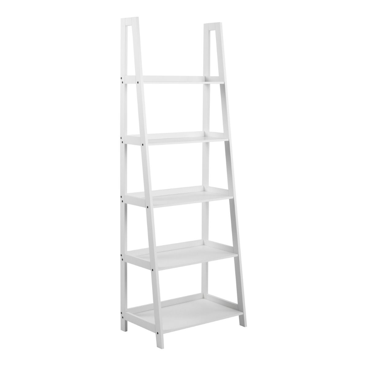 Wally Ladder Bookcase With 5 shelves In White - Price Crash Furniture