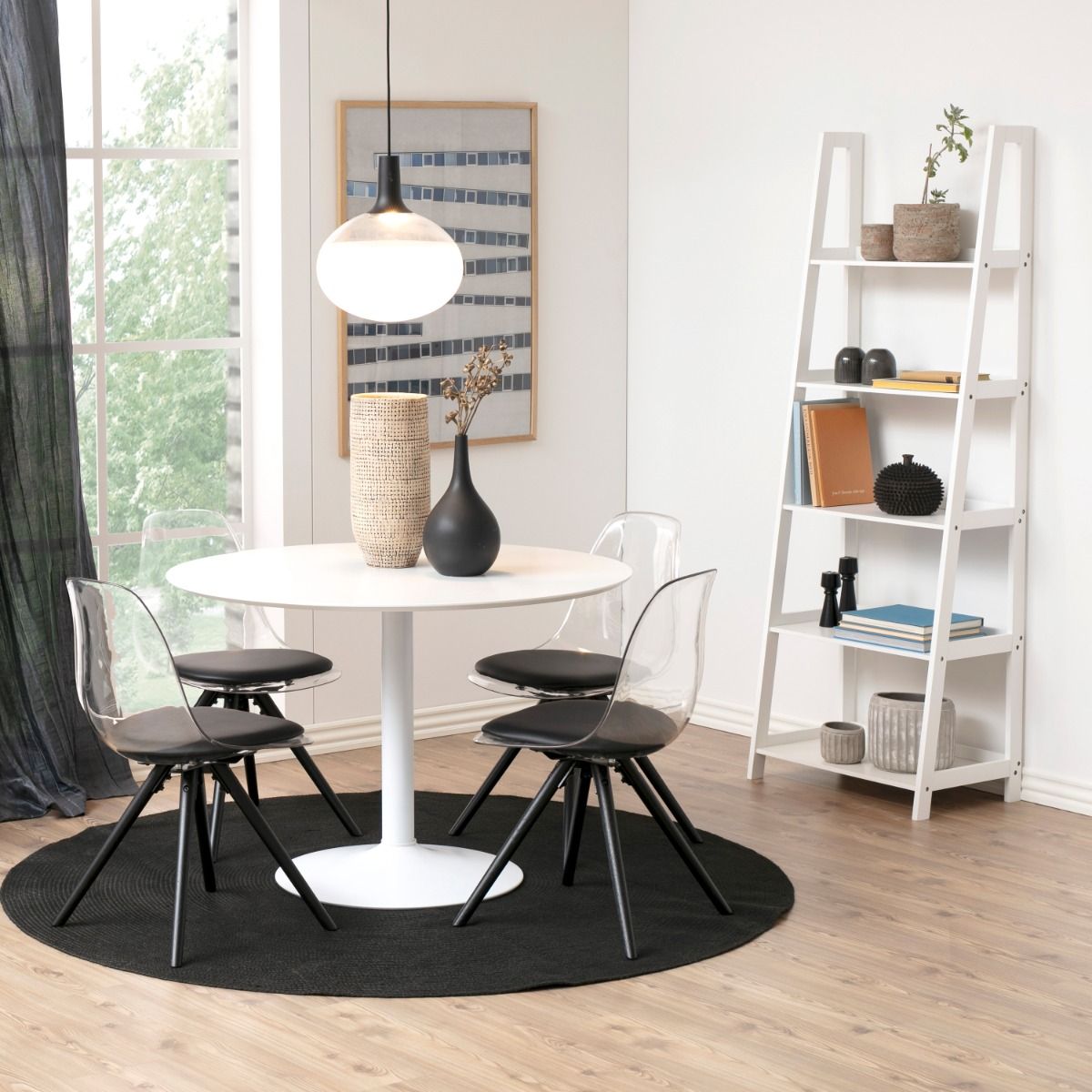 Wally Ladder Bookcase With 5 shelves In White - Price Crash Furniture
