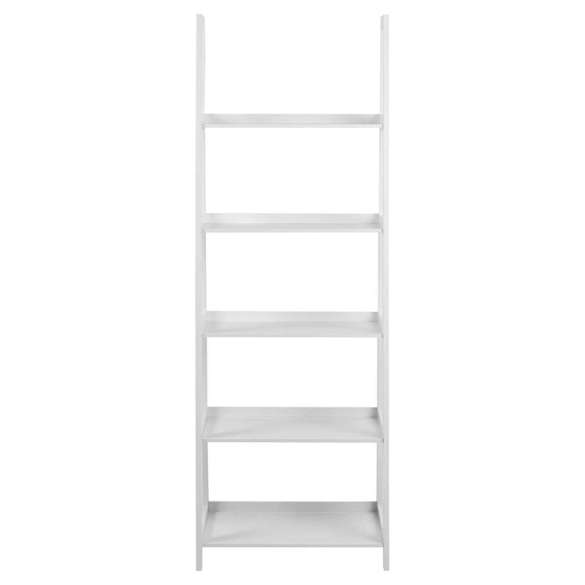 Wally Ladder Bookcase With 5 shelves In White - Price Crash Furniture