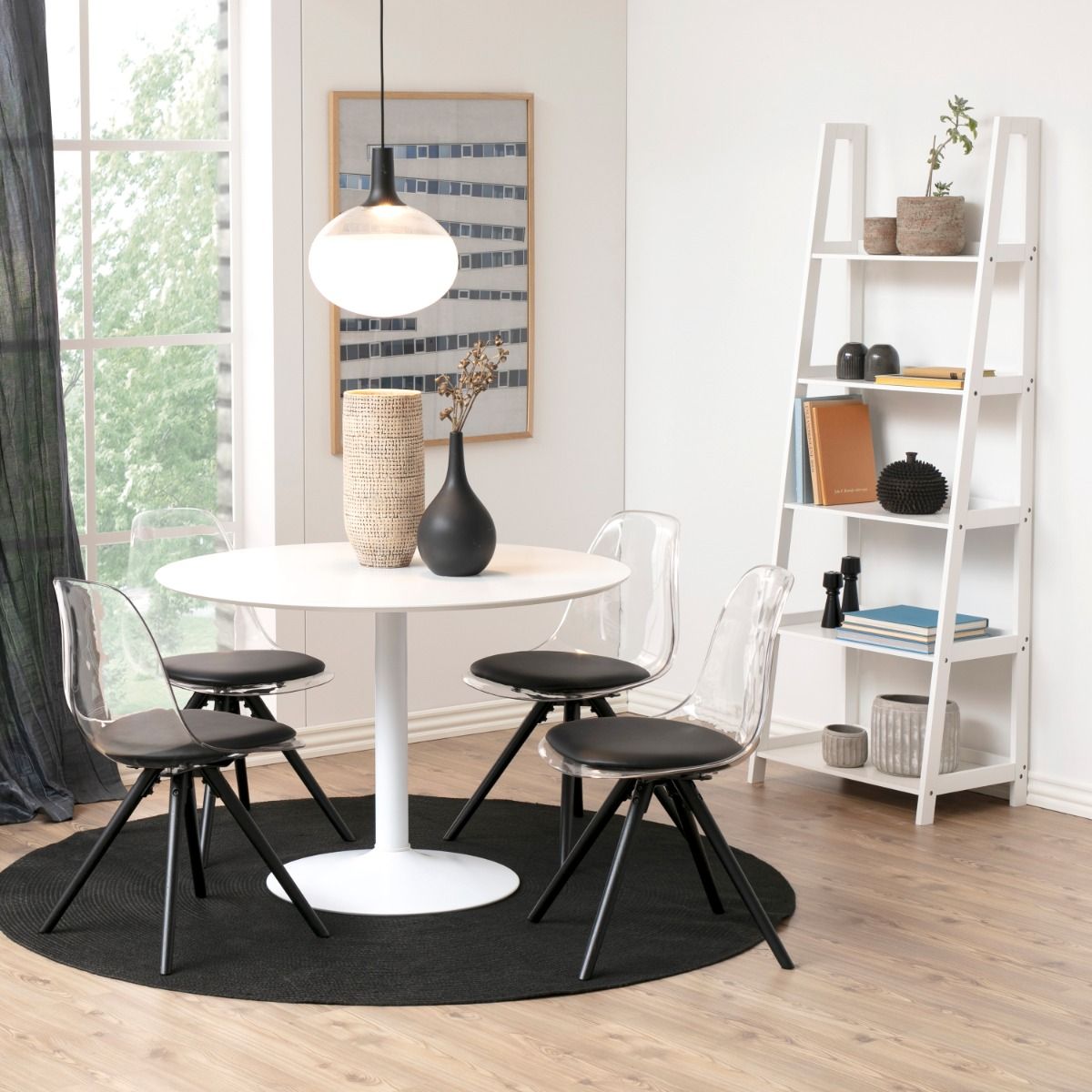 Wally Ladder Bookcase With 5 shelves In White - Price Crash Furniture