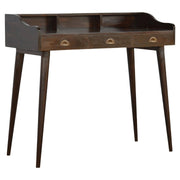 Walnut Gallery Back Nordic Writing Desk with 3 Drawers - Price Crash Furniture