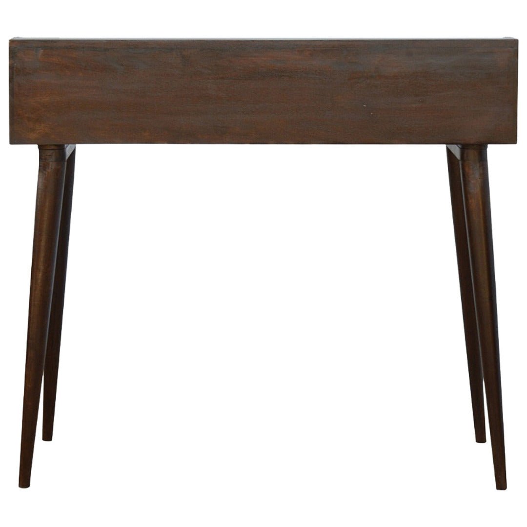 Walnut Gallery Back Nordic Writing Desk with 3 Drawers - Price Crash Furniture