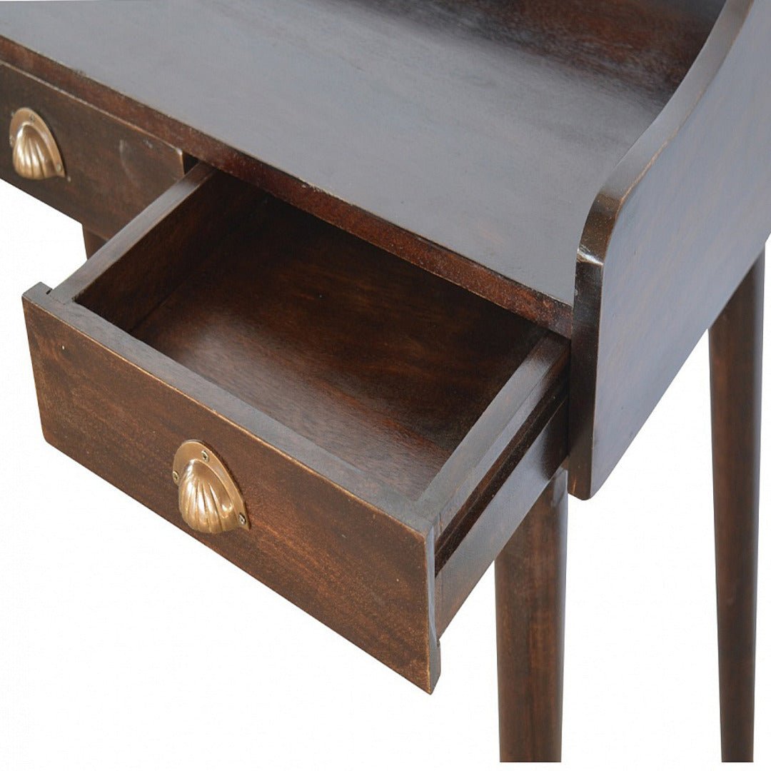 Walnut Gallery Back Nordic Writing Desk with 3 Drawers - Price Crash Furniture