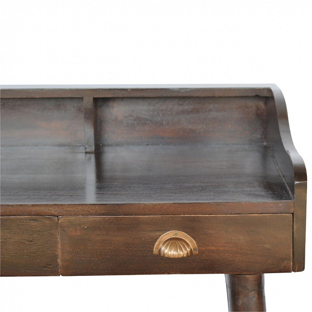 Walnut Gallery Back Nordic Writing Desk with 3 Drawers - Price Crash Furniture