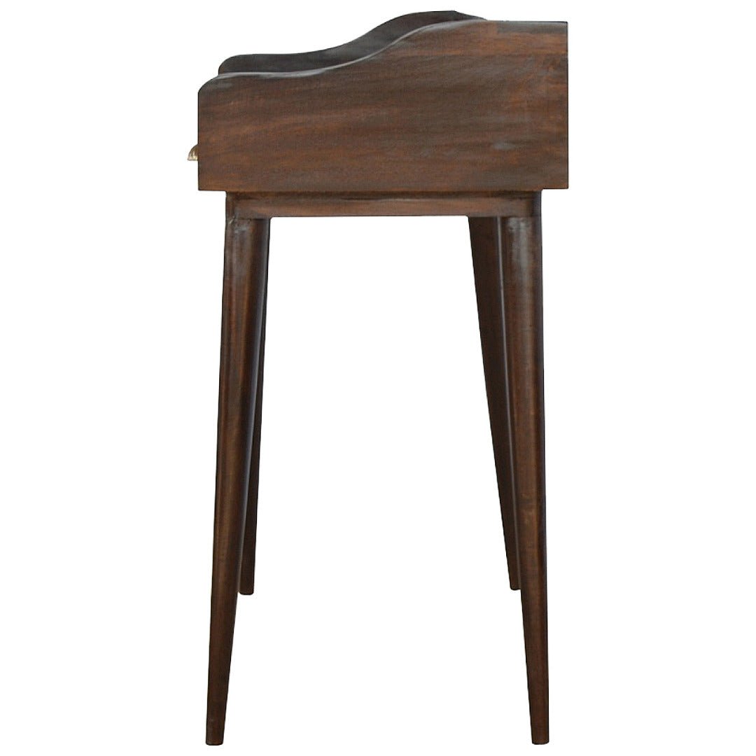 Walnut Gallery Back Nordic Writing Desk with 3 Drawers - Price Crash Furniture