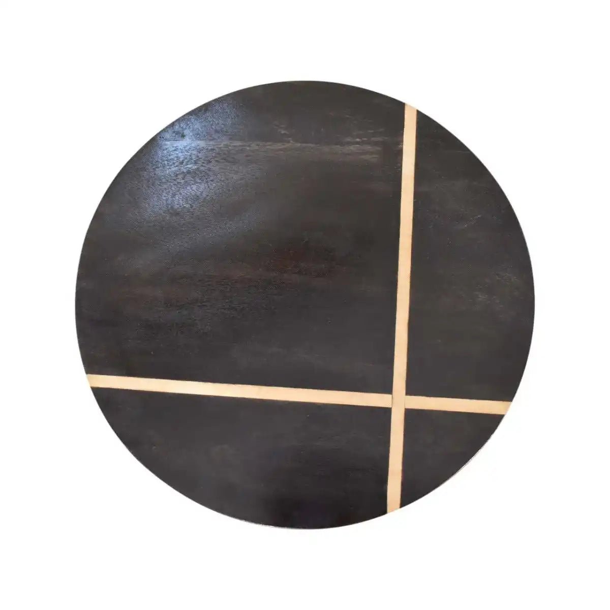 Walnut Gold Inlay End Table - Price Crash Furniture