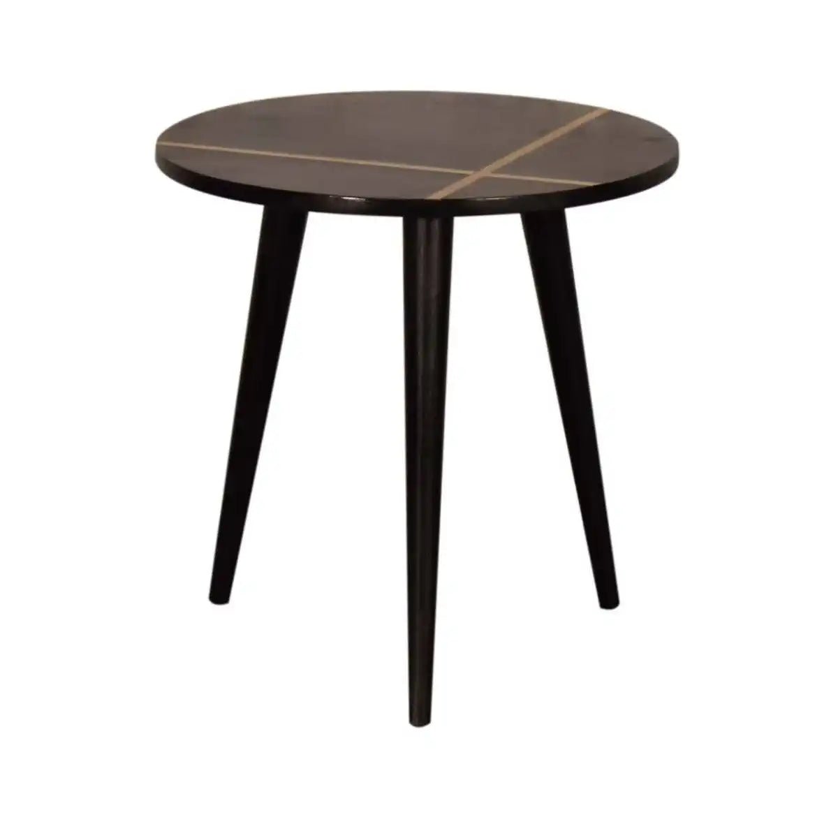 Walnut Gold Inlay End Table - Price Crash Furniture