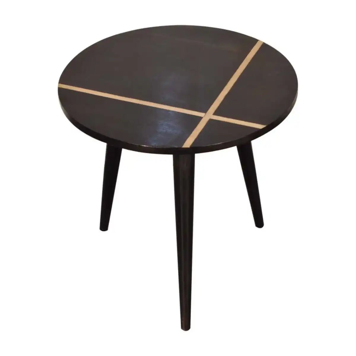 Walnut Gold Inlay End Table - Price Crash Furniture