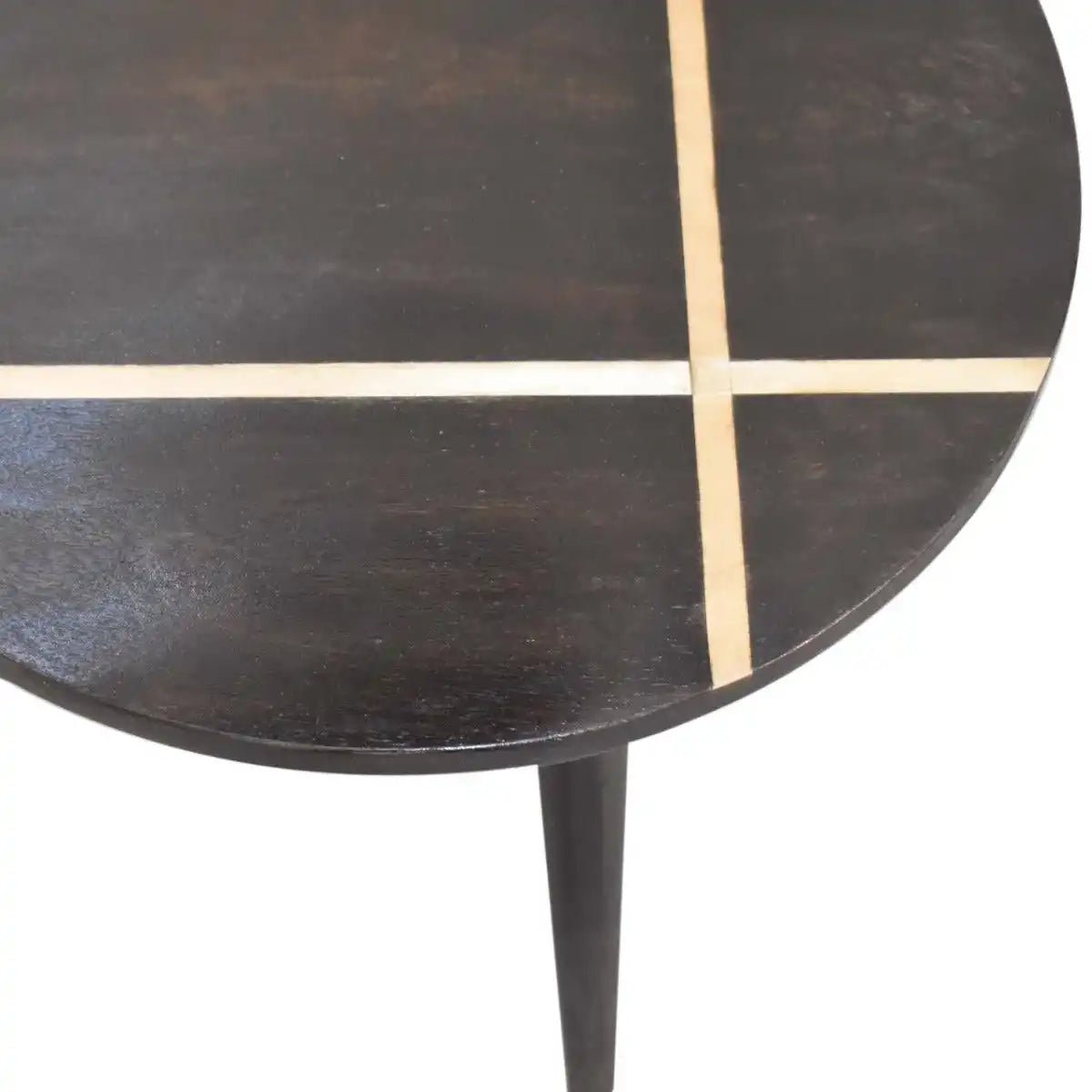 Walnut Gold Inlay End Table - Price Crash Furniture
