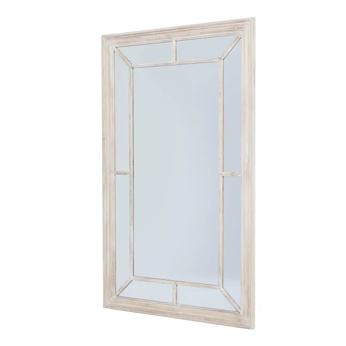 Washed Wood Framed Window Mirror - Price Crash Furniture