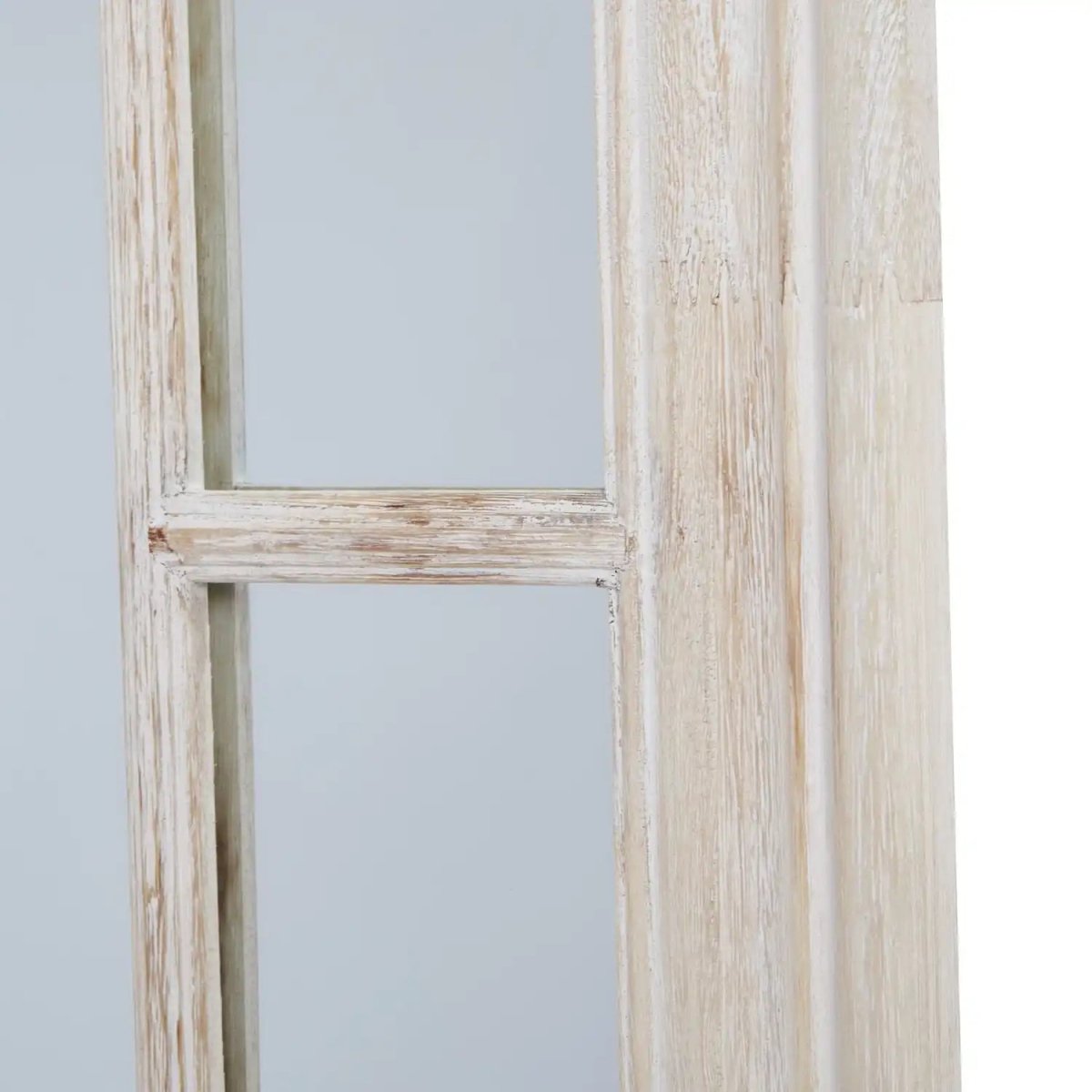 Washed Wood Framed Window Mirror - Price Crash Furniture