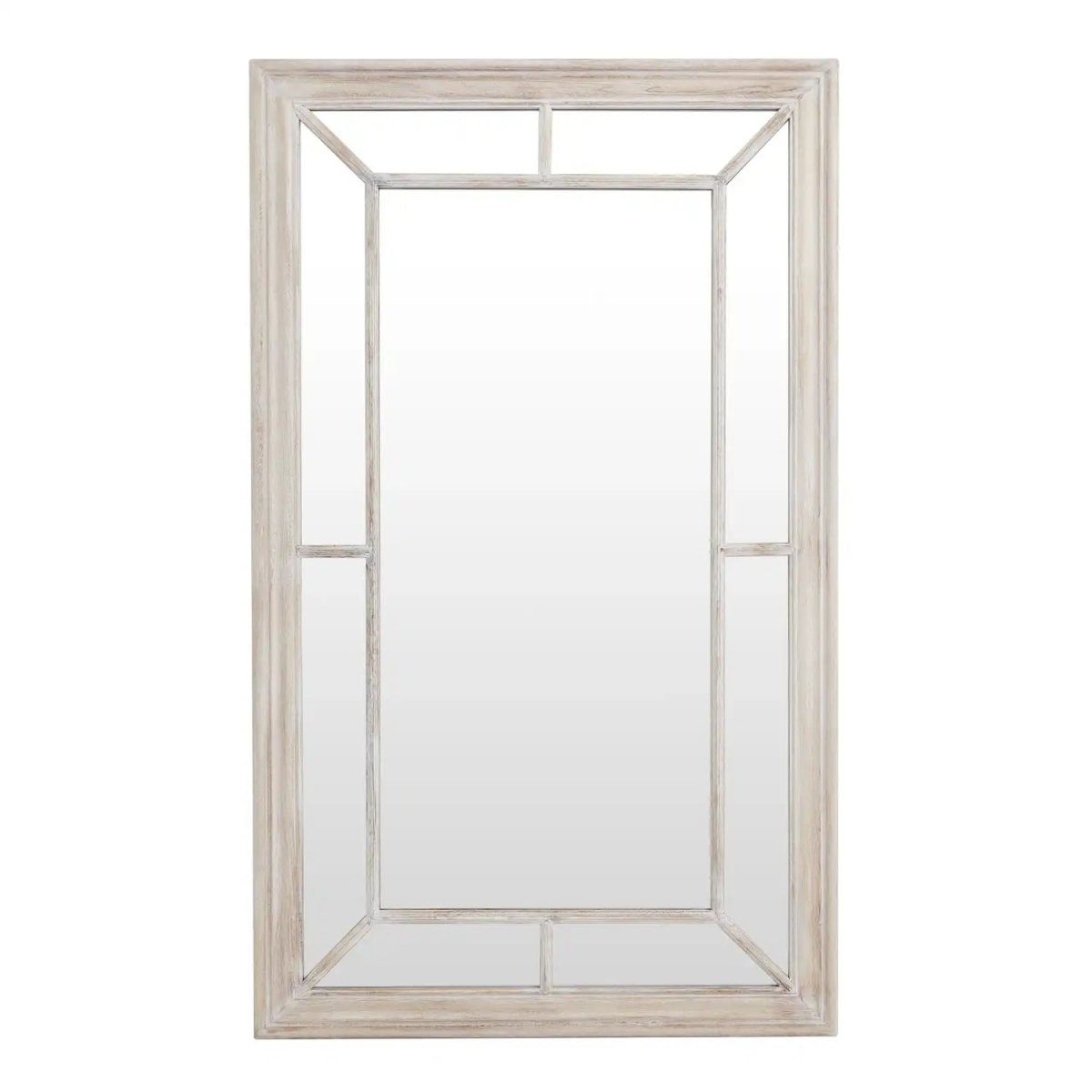 Washed Wood Framed Window Mirror - Price Crash Furniture