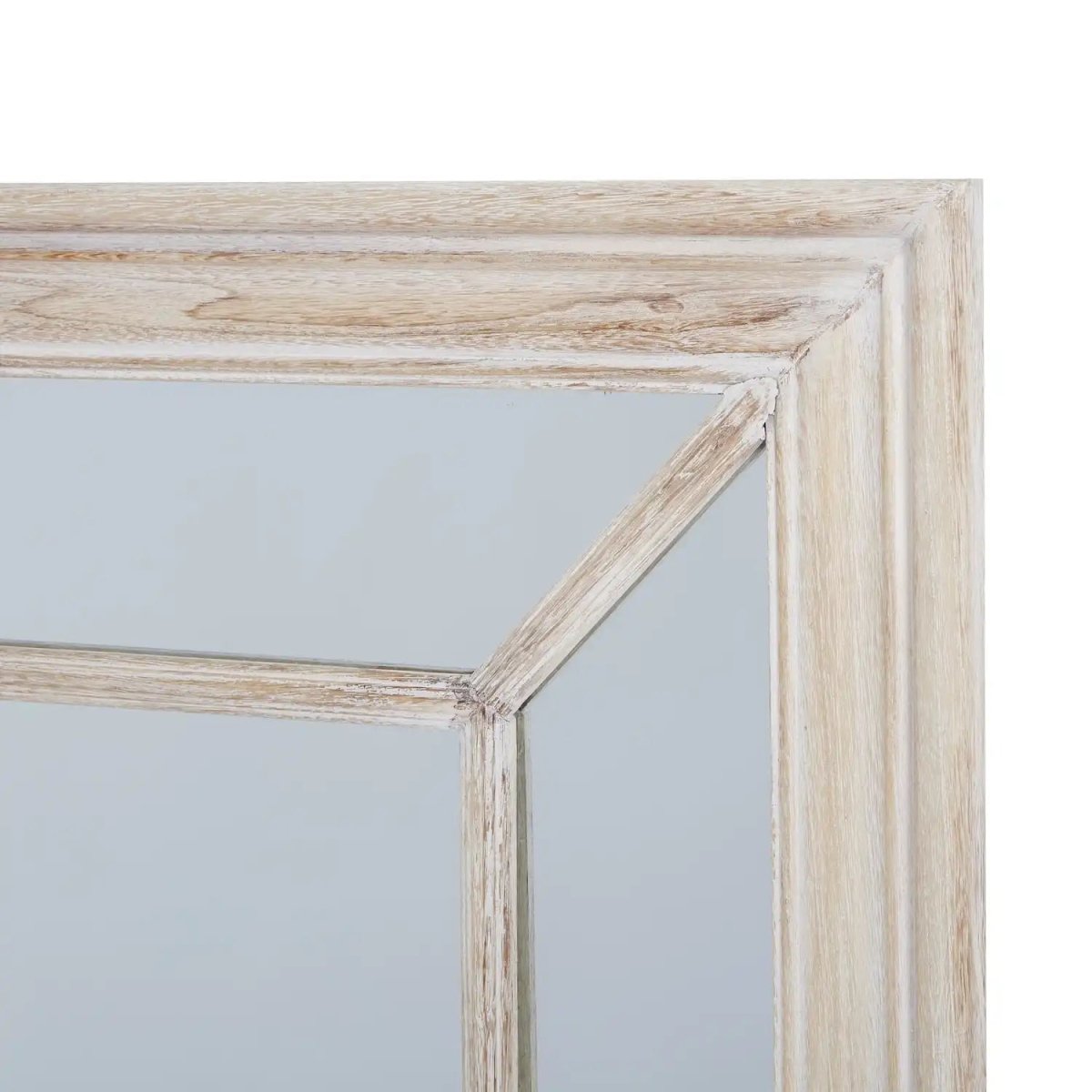 Washed Wood Framed Window Mirror - Price Crash Furniture