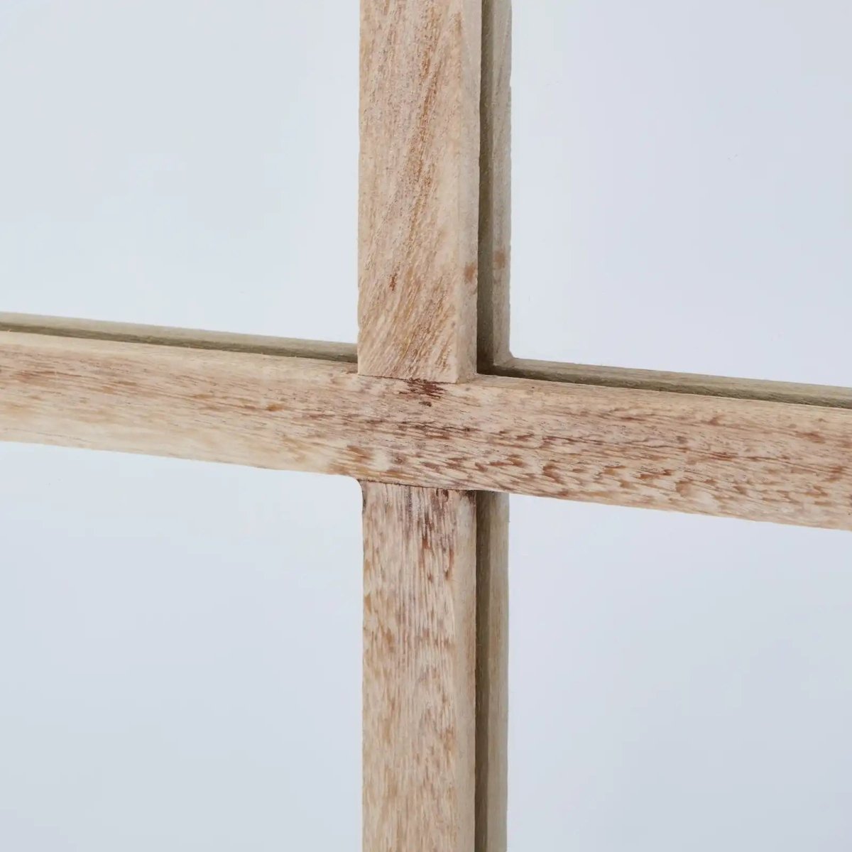 Washed Wood Large Window Mirror - Price Crash Furniture
