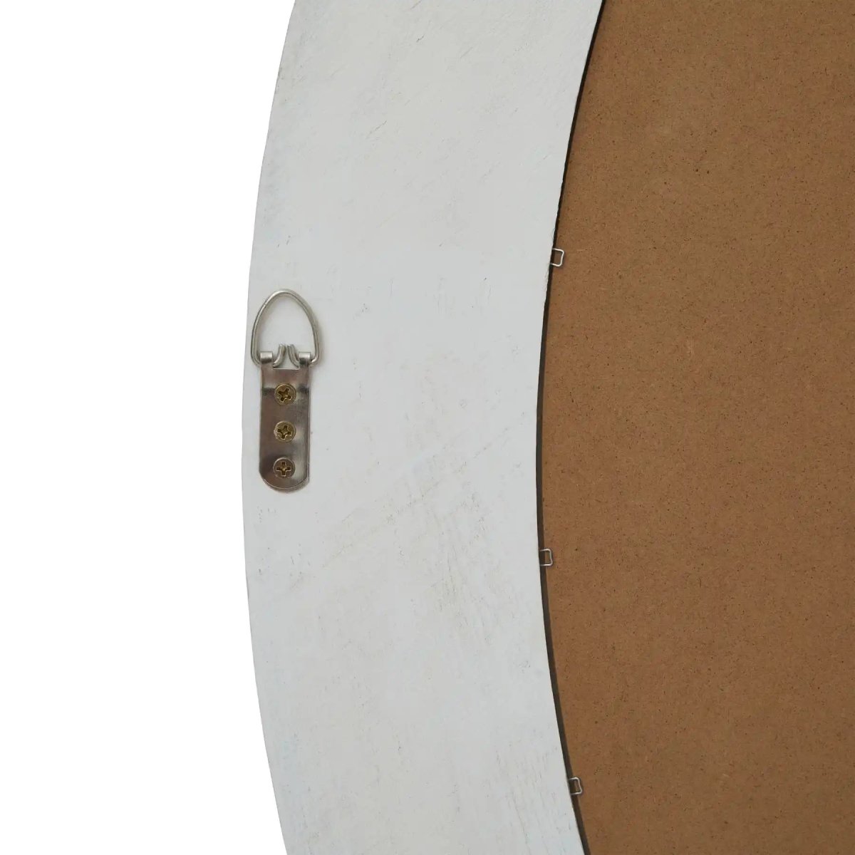 Washed Wood Round Framed Large Mirror - Price Crash Furniture