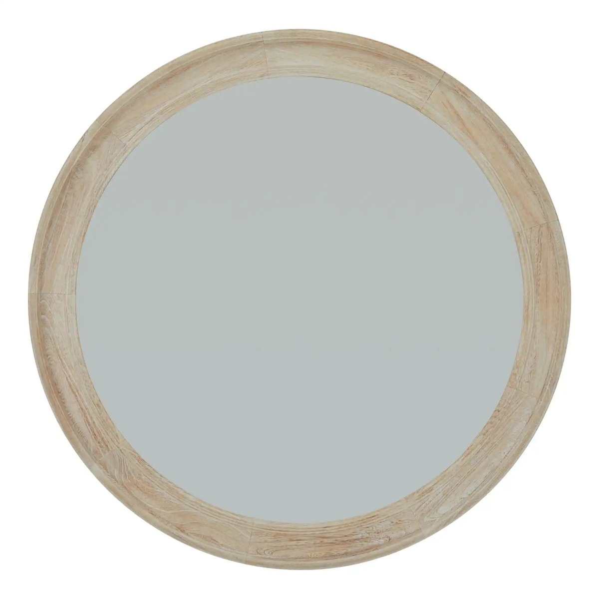 Washed Wood Round Framed Large Mirror - Price Crash Furniture