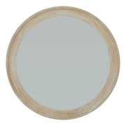 Washed Wood Round Framed Large Mirror - Price Crash Furniture