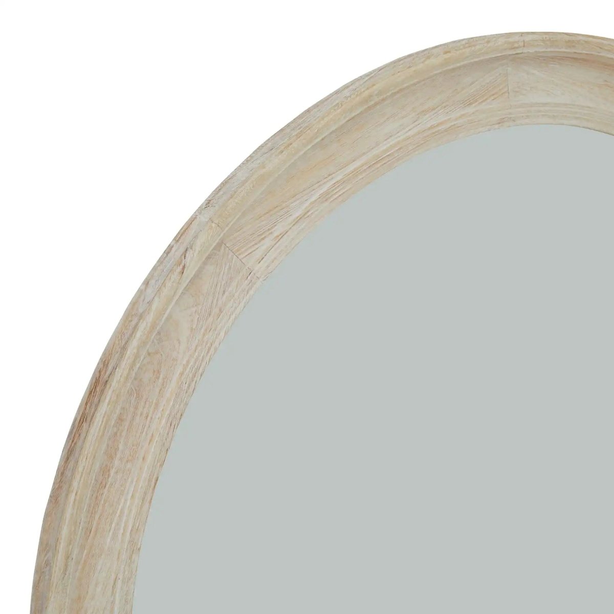 Washed Wood Round Framed Large Mirror - Price Crash Furniture