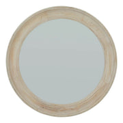 Washed Wood Round Framed Mirror - Price Crash Furniture