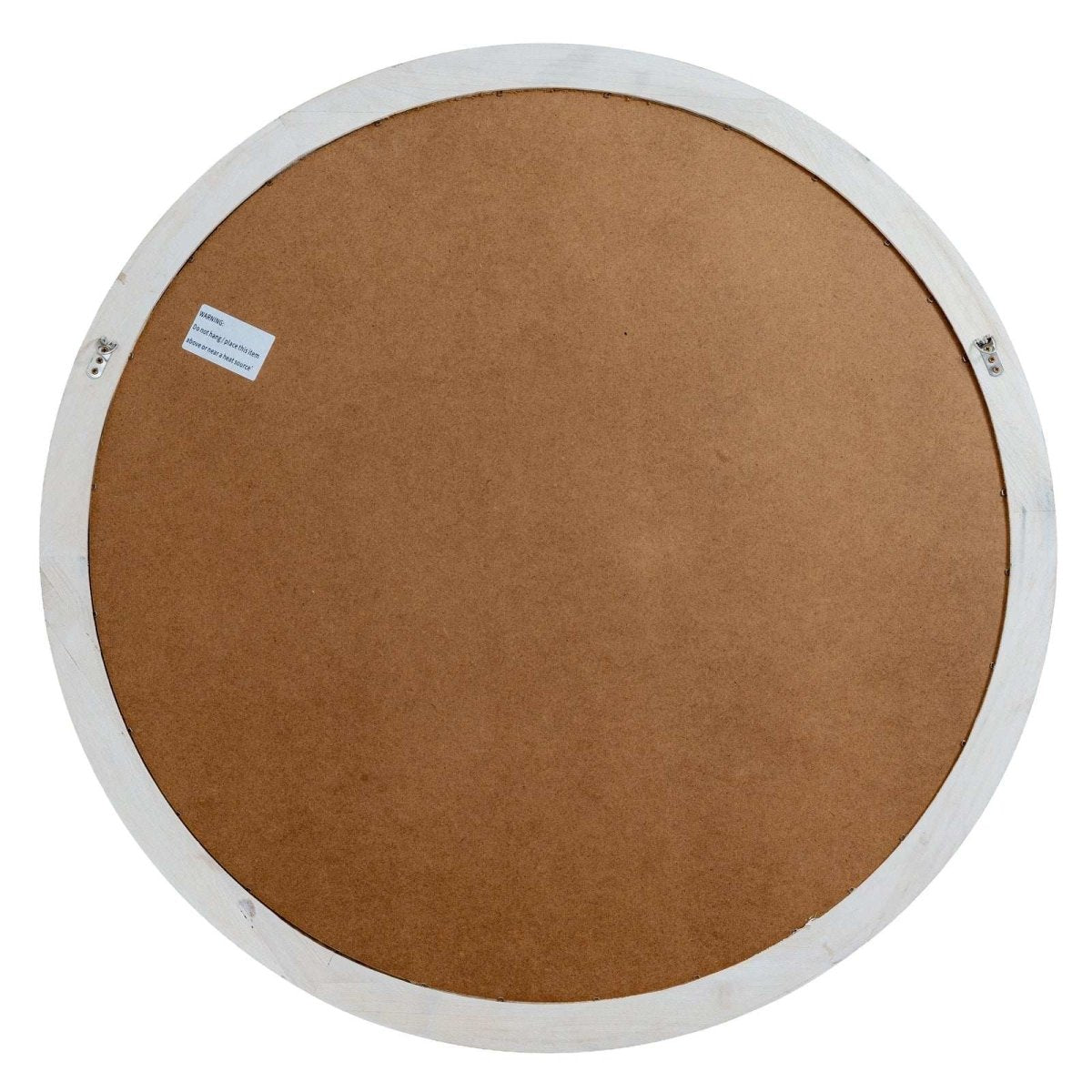 Washed Wood Round Window Mirror - Price Crash Furniture